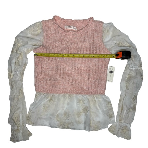 NWT Anthropologie Pink Layered Sweater Vest Blouse xxs - Picture 6 of 14